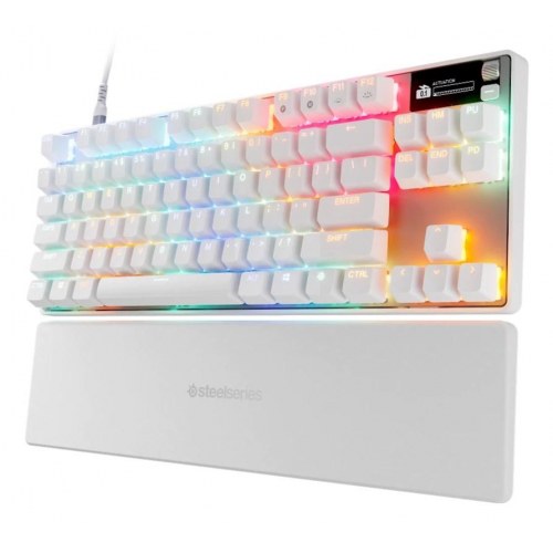 Gaming tastatur SteelSeries Apex Pro TKL Gen 3 – hvid, USB, US-Engelsk