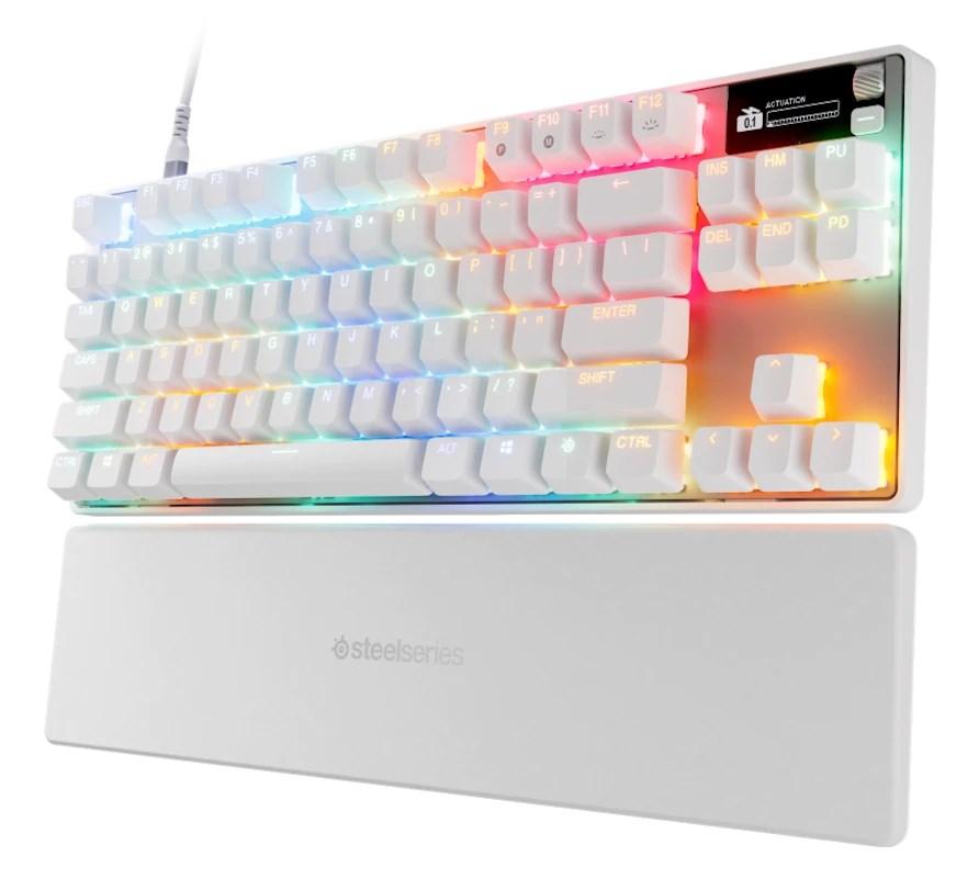 Gaming tastatur SteelSeries Apex Pro TKL Gen 3 – hvid, USB, US-Engelsk