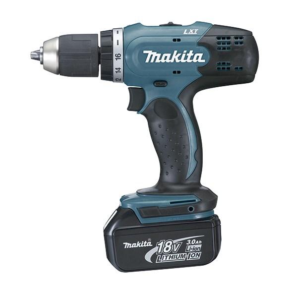 Akku boremaskine Makita DDF453RFE 18 V 3,0 Ah - sort/blå billede