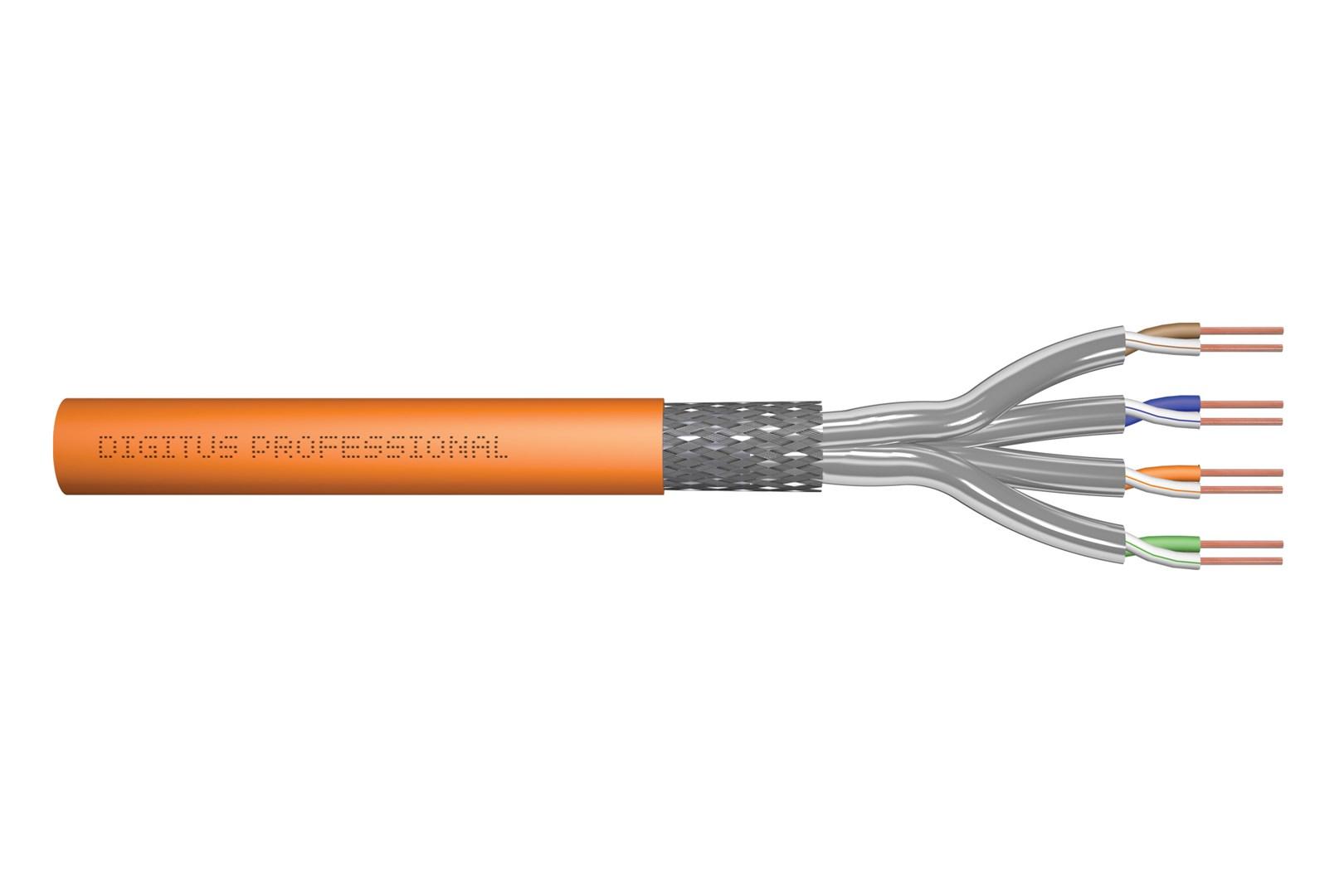 Netværkskabel Cat 7 installationskabel - DIGITUS, S/FTP, 100 m, orange