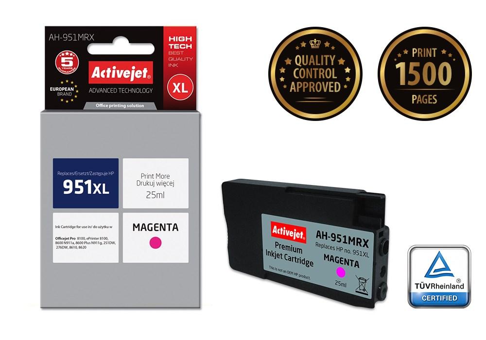 Blækpatron til HP 951XL – Activejet Premium, magenta, 25 ml (kompatibel)