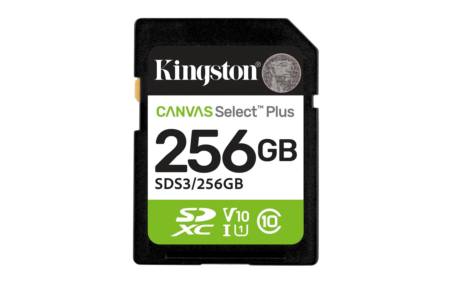 SD-kort 256 GB - Kingston Canvas Select Plus SDXC UHS-I U1 V10 (150 MB/s) billede