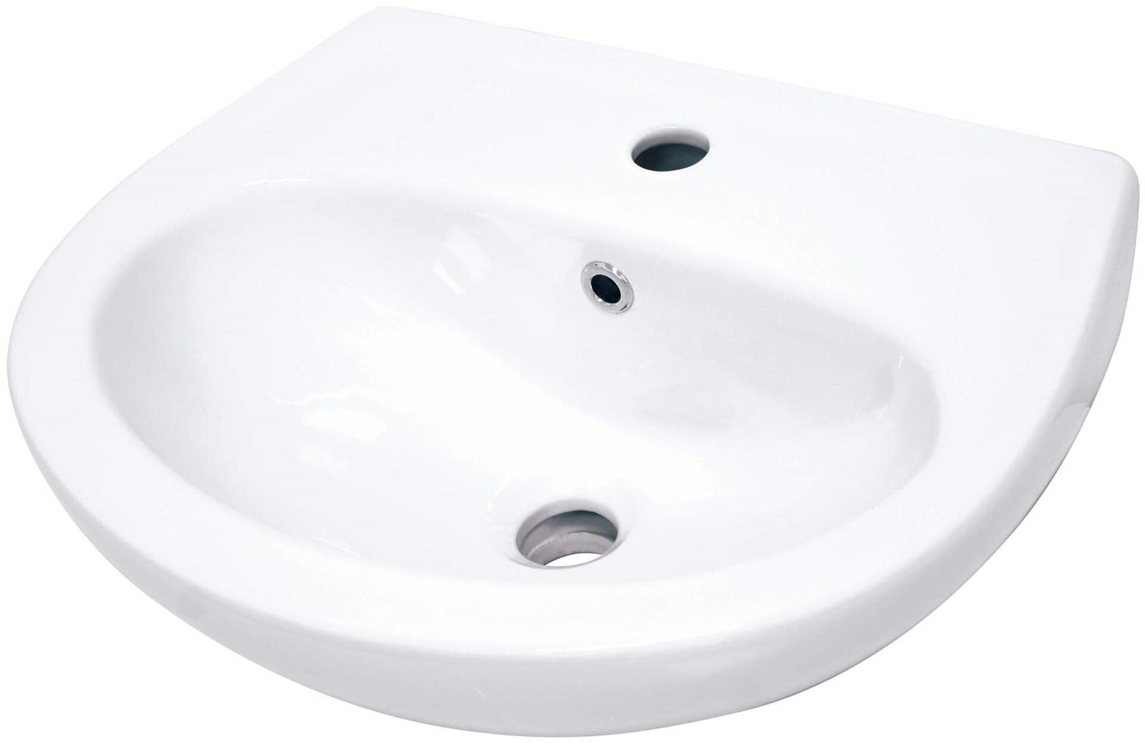 Håndvask væghængt i keramik med hul til armatur – deante