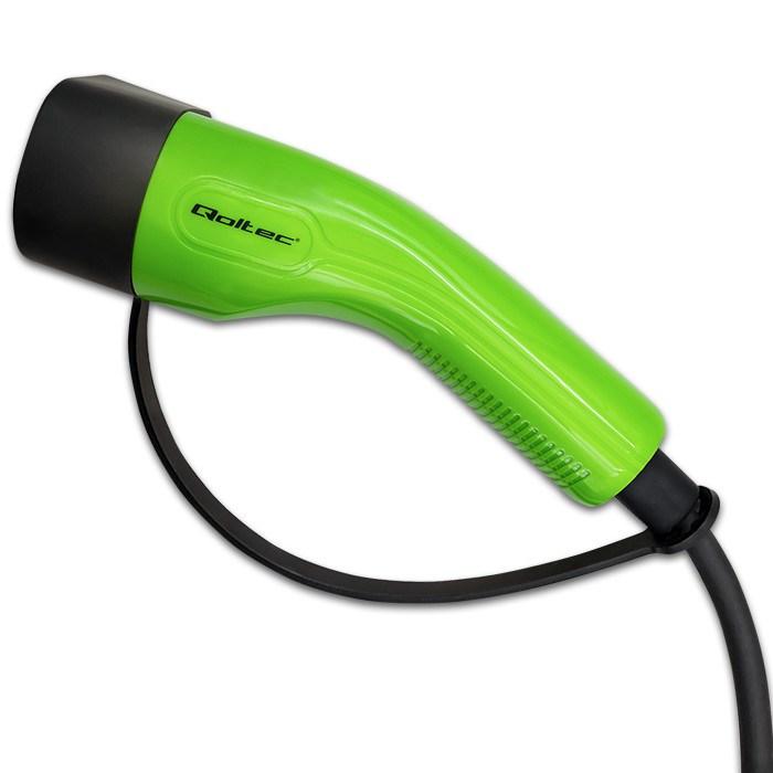 Elbil lader Type 2 7 kW – Qoltec mobil 2i1 med Wi‑Fi, LCD, 230 V, CEE 3-polet, 5 m