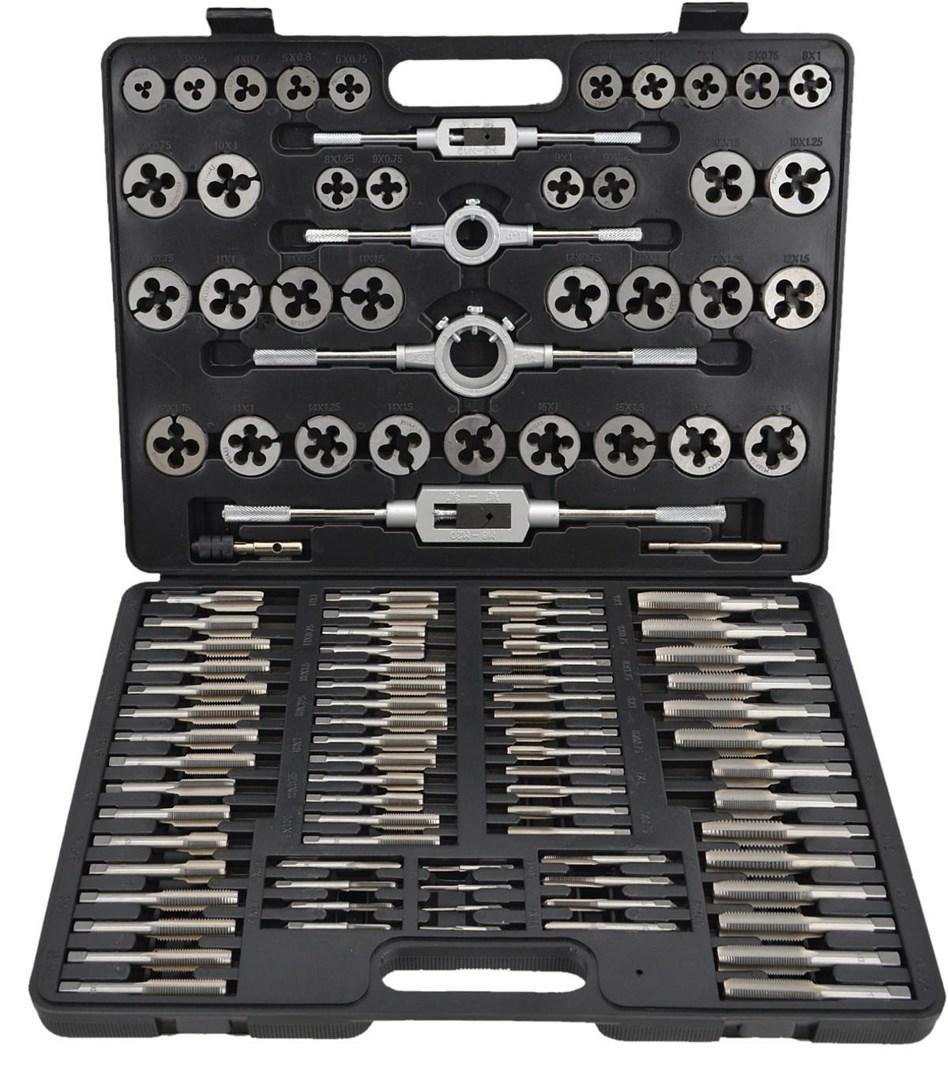 Gevindværktøj sæt med snitbakker og tappe – 110 dele