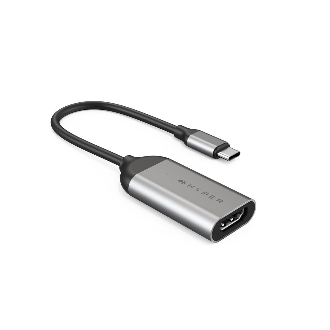 USB-C til HDMI adapter 8K - Hyper HYPER HD-H8K, rustfrit stål billede
