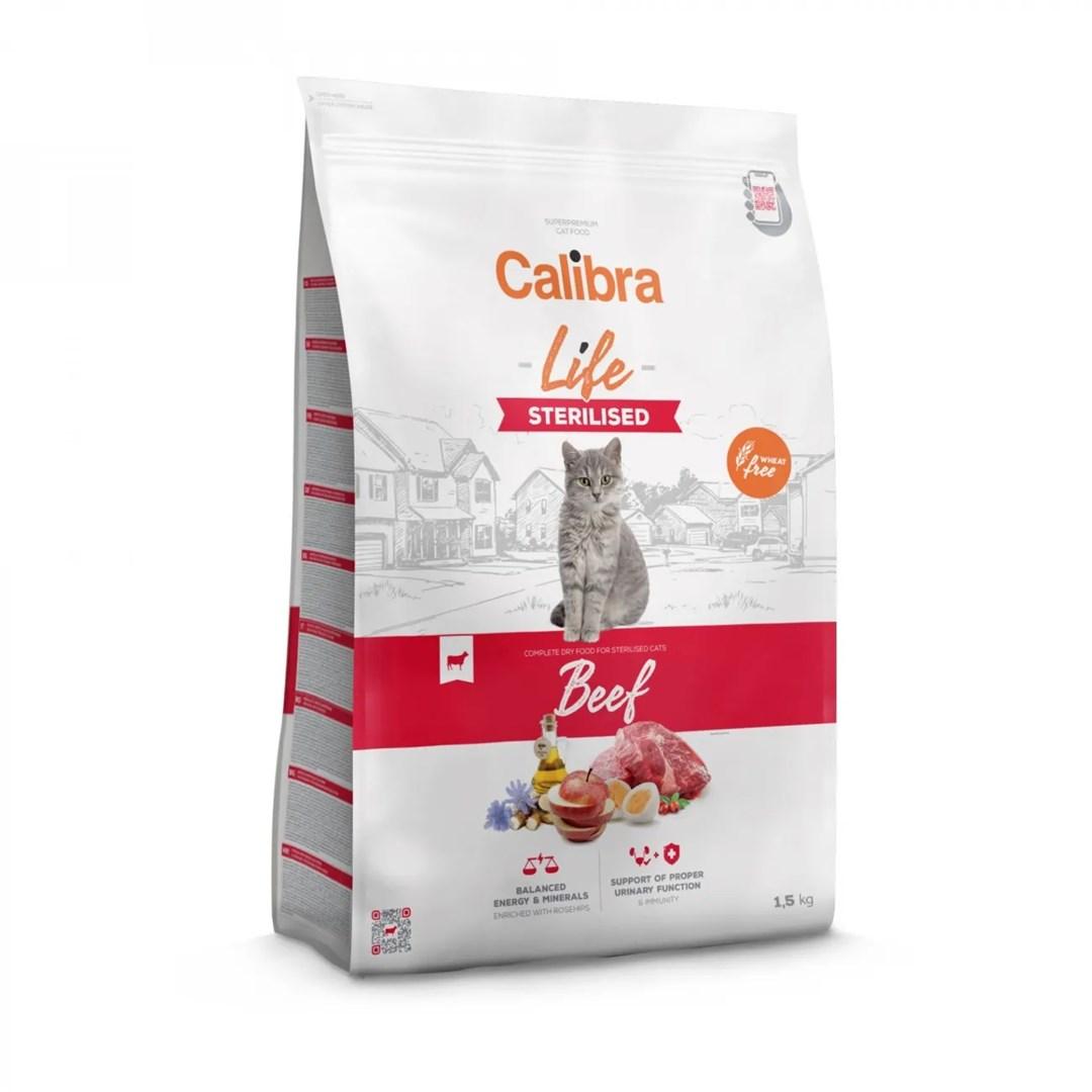 Tørfoder til kat – Calibra Life Sterilised Beef 1,5 kg