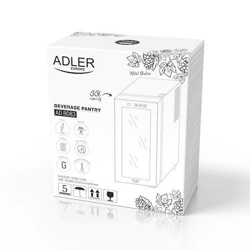 Vinkøleskab Adler AD 8083 – 12 flasker, sort