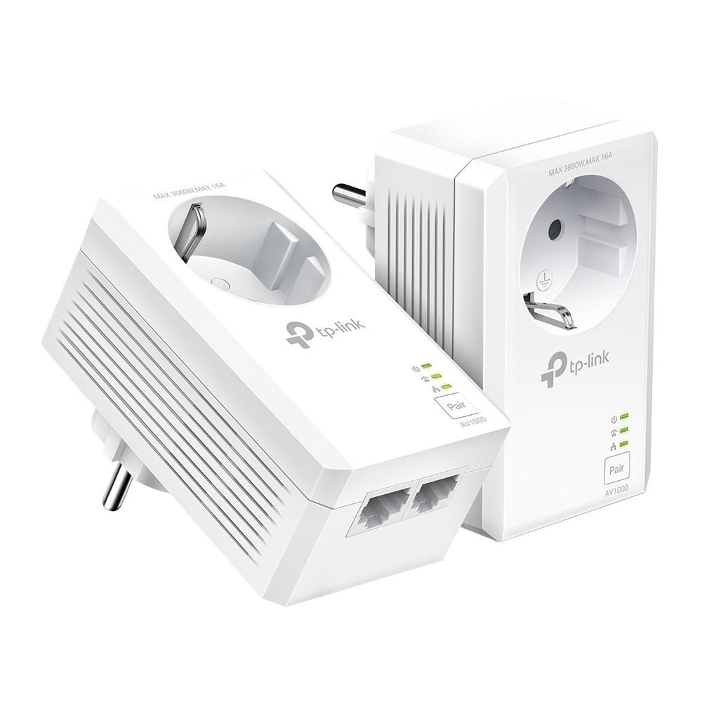 Powerline adapter sæt TP-Link TL-PA7027P - AV1000, 2 porte, med stikkontakt