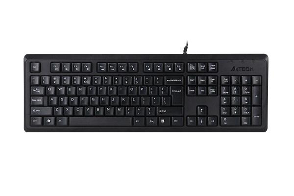 Tastatur med kabel A4Tech KR-92 USB, fuld størrelse, sort billede