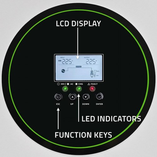 Solcelle vekselretter hybrid 24V 3500W med Wi‑Fi – Qoltec