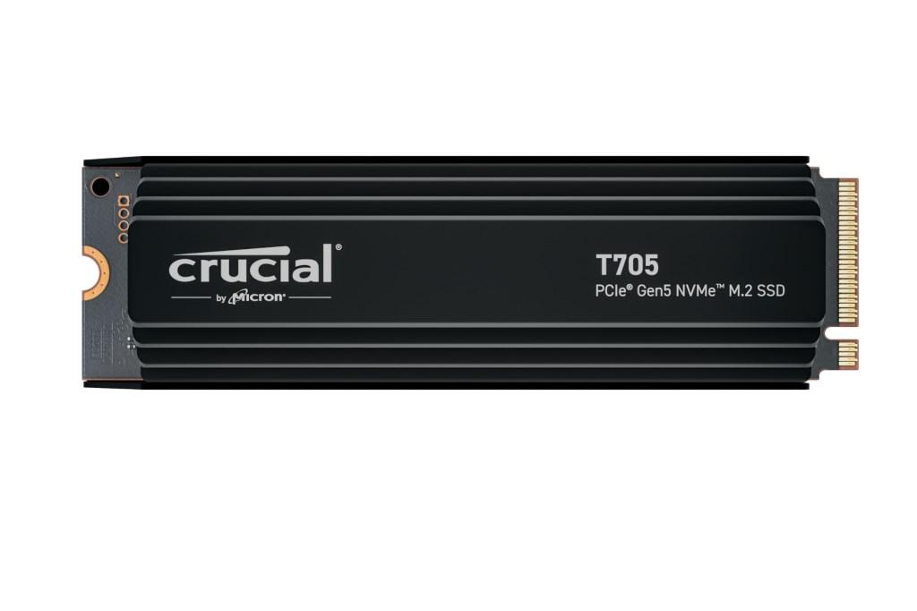 SSD M.2 4 TB Crucial T705 NVMe PCIe 5.0 x4 med heatsink billede