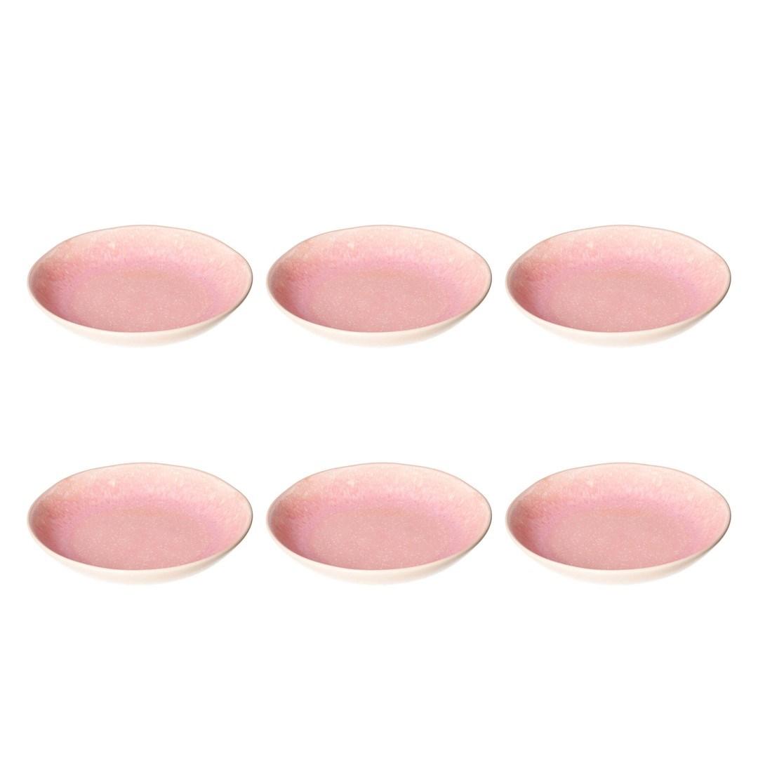 Suppe­tallerkener 21 cm – Rose&Tulipani Concerto Fuse Rosa, sæt med 6