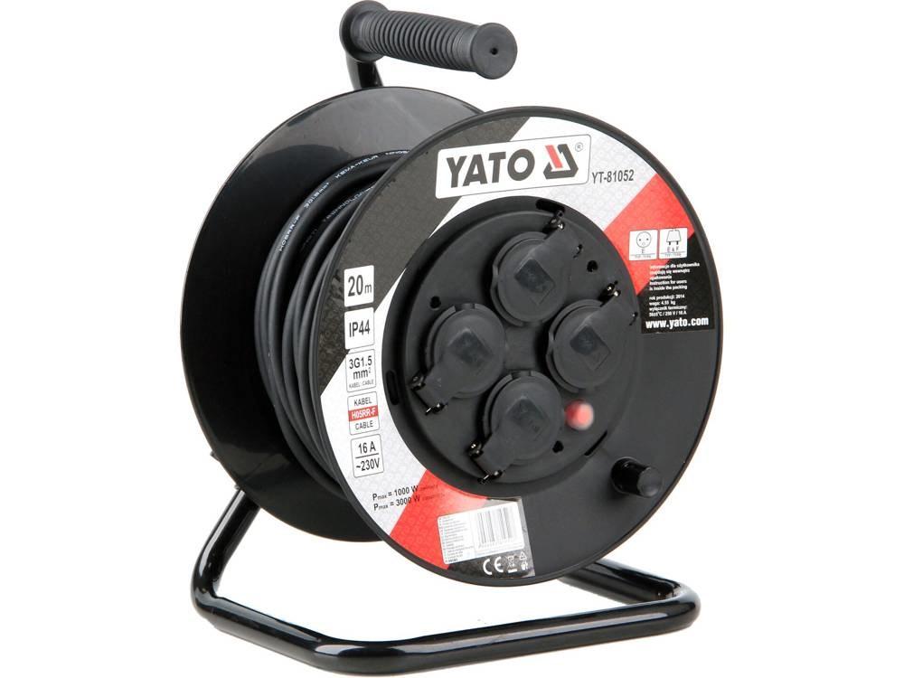 Kabeltromle 20 m med 4 udtag - YATO YT-81052, IP44 billede