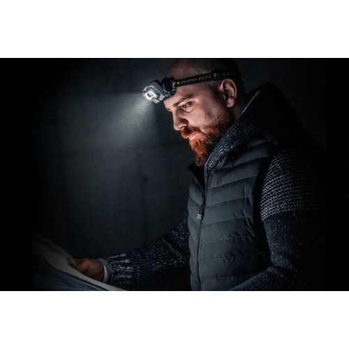 Pandelygte Ledlenser HF8R Work - sort, LED, 1.600 lm