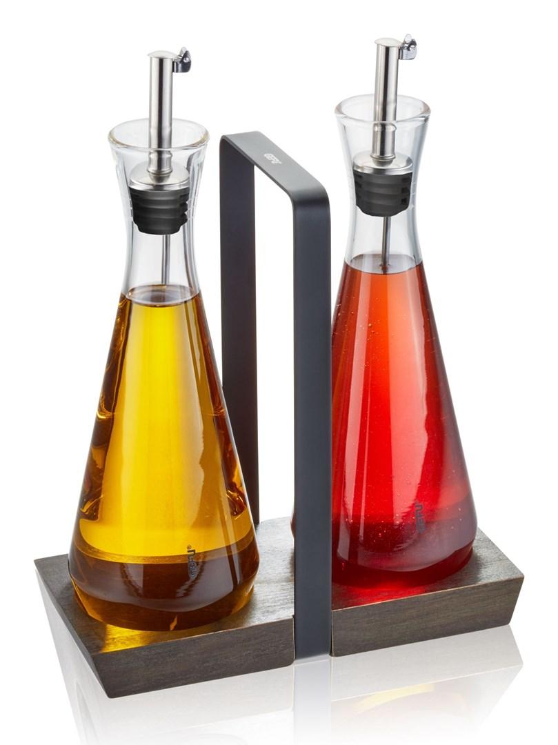 Olie- og eddikedispenser 0,25 l - GEFU X-PLOSION, glas/ silikone/ rustfrit stål, transparent