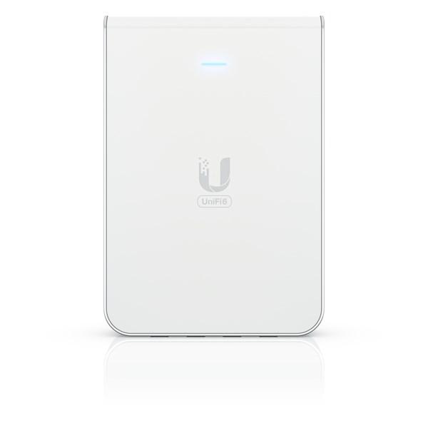 Adgangspunkt WiFi 6 – Ubiquiti UniFi 6 In‑Wall, 4800 Mbit/s, hvid, PoE