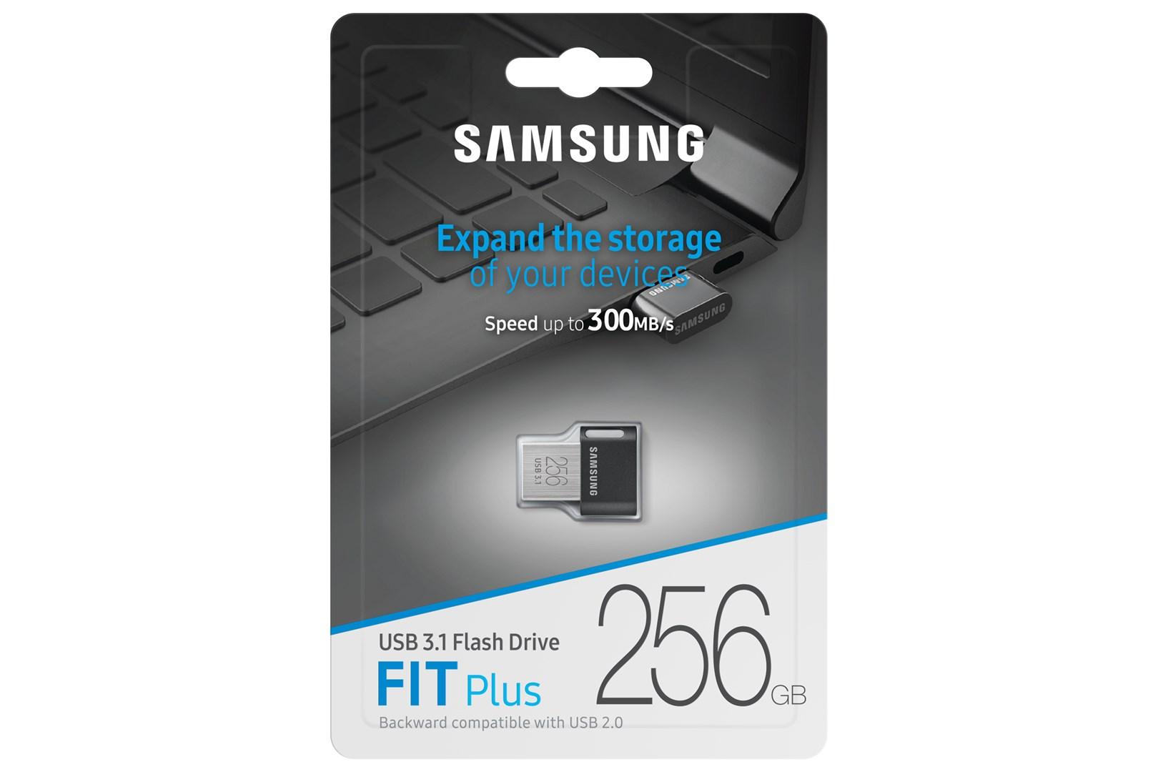 USB stik Samsung FIT Plus 256 GB – USB-A 3.2 Gen 1, grå/sølv