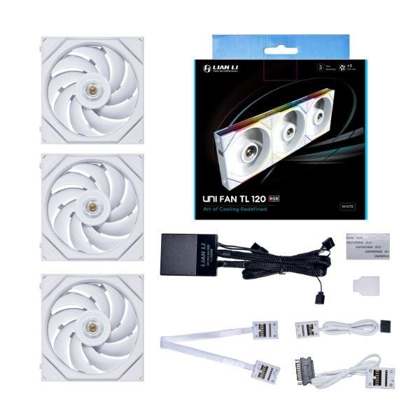 Kabinetblæsere 120 mm - Lian Li UNI FAN TL, hvid (3-pak) billede