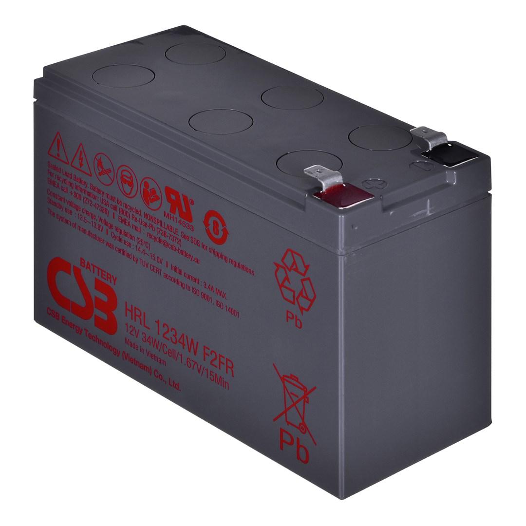 Batteri 12V – Hitachi CSB HRL1234W F2FR, 9 Ah