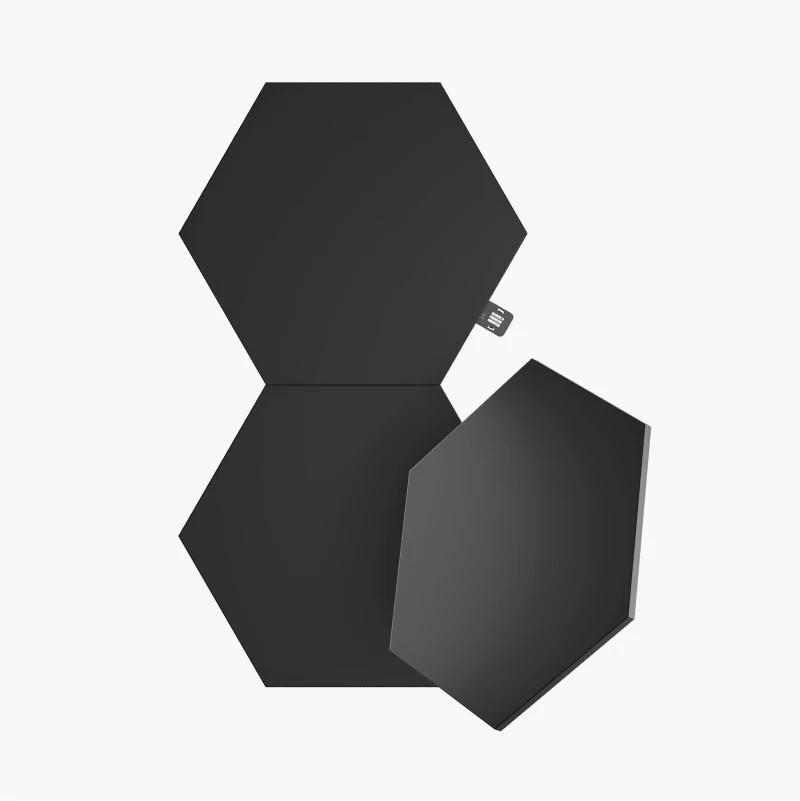 Vægbelysning smart panel - Nanoleaf Wi‑Fi, 3‑pak (sort) billede