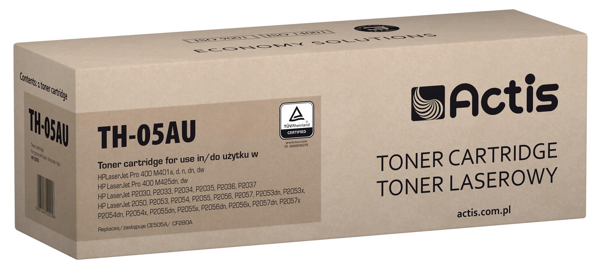 Tonerpatron Actis TH-05AU – sort, standard, kompatibel med HP 05A/80A (CE505A/CF280A), 2.800 sider