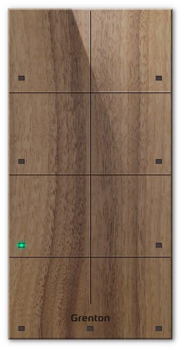 Smart home trykpanel - Grenton touch med 8 zoner, TF-Bus, mørk træfront