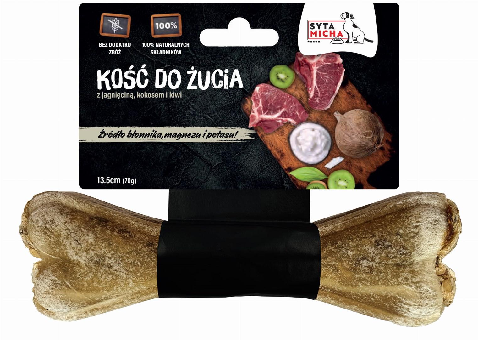 Hundegodbid tyggeben 13,5 cm â SYTA MICHA med kiwi og kokos