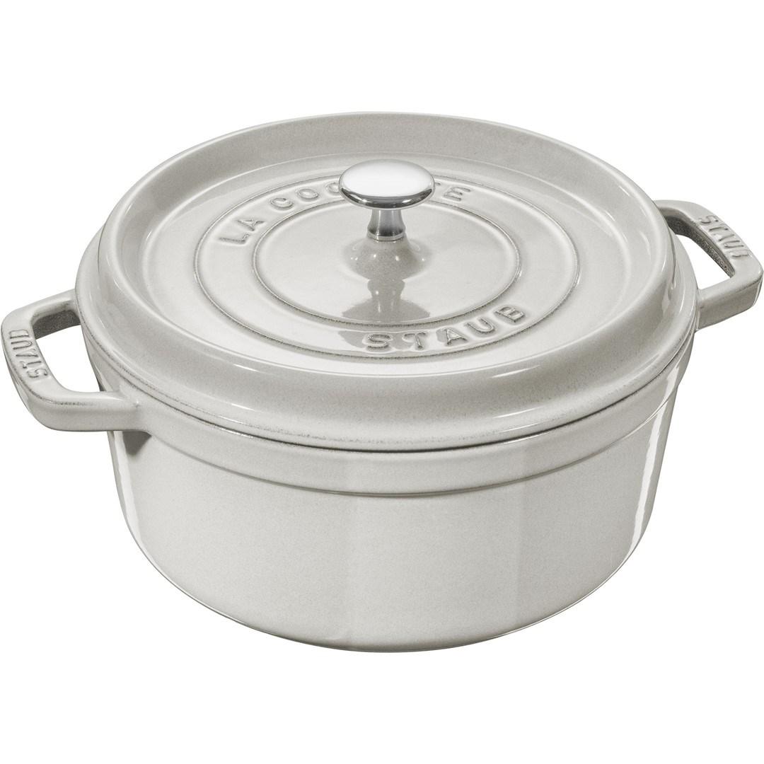Gryde i støbejern rund – STAUB 1,7 l, White Truffle billede