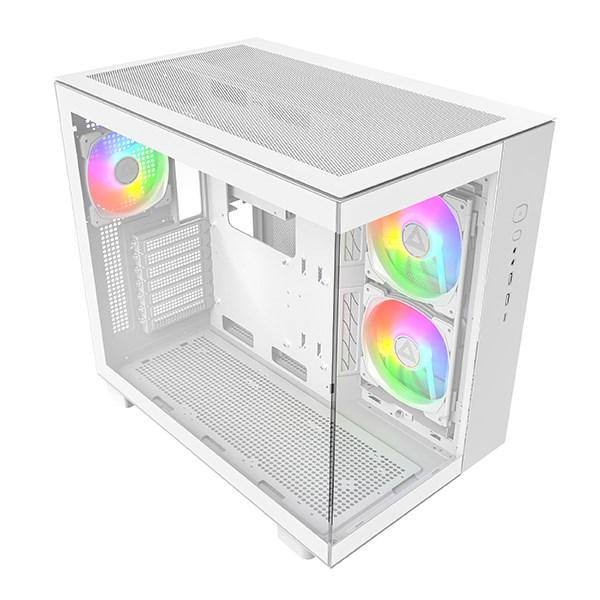 PC kabinet Montech KING 65 PRO Midi-Tower ATX med ARGB og hærdet glas - hvid billede
