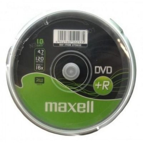 DVD skiver – Maxell DVD+R 4,7 GB 16x, 10‑pak