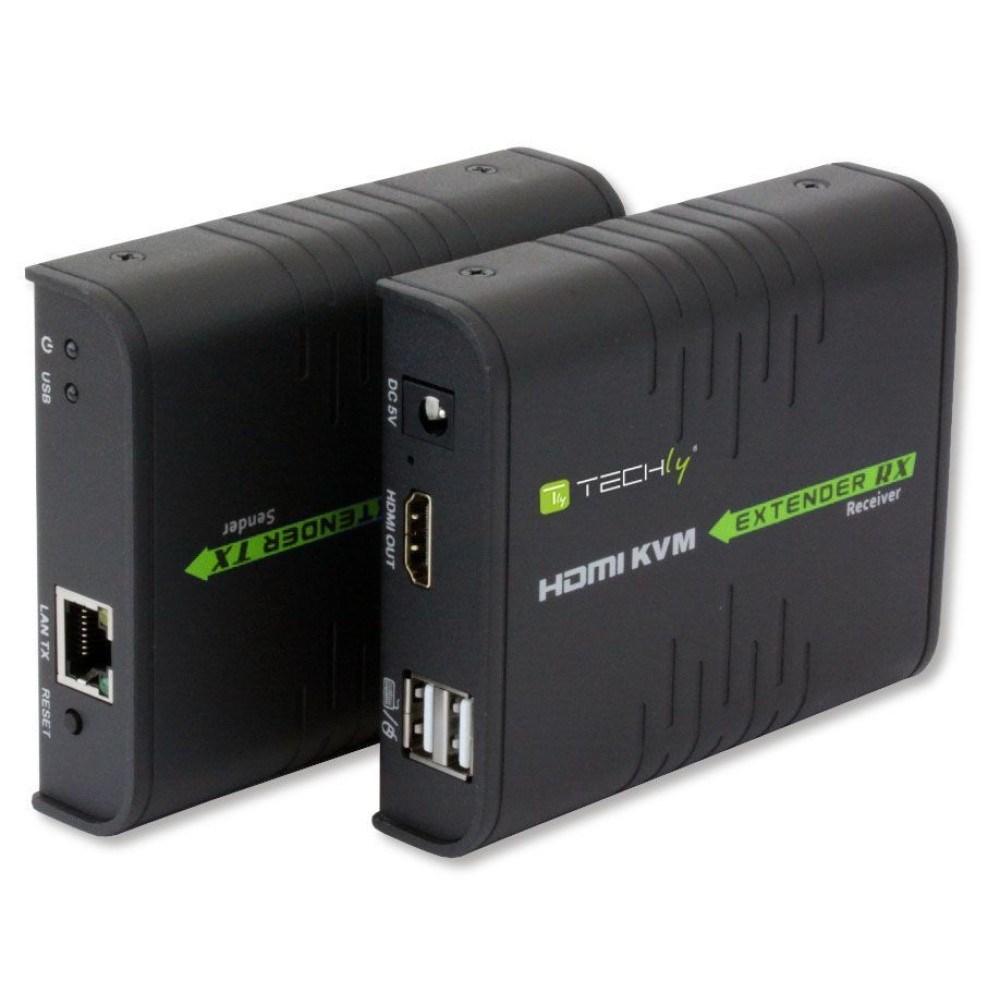 KVM extender HDMI over netværk - TECHly IDATA HDMI-KVM2 (sender + modtager) billede