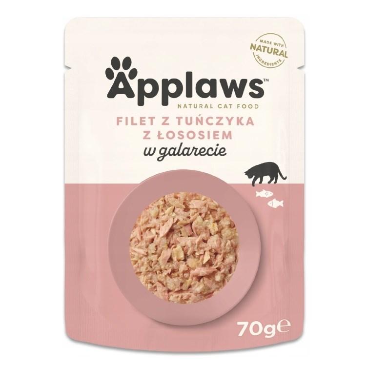 VÃ¥dfoder til kat Applaws tun og laks i gelÃ© 70 g