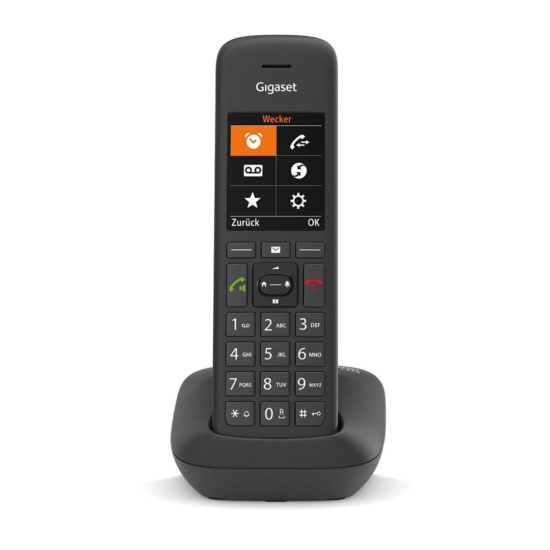 Trådløs fastnettelefon Gigaset C575 – Analog/DECT – Sort med nummerpræsentation billede
