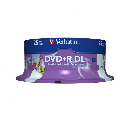 Blank DVD med høj kapacitet - Verbatim DVD+R DL 8,5 GB, 8x, 25‑pak