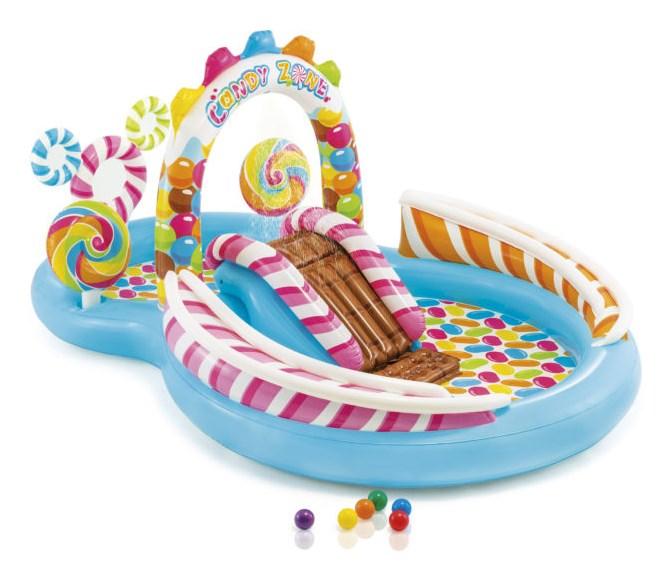 Oppusteligt legetøjscenter til have - Intex Candy Zone