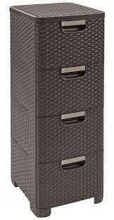 CURVER BOOKCASE WITH 4 DRAWERS 4x14L /DARK BROWN