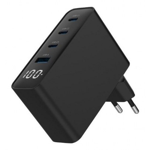 USB oplader 100 W - Gembird, 3× USB‑C + USB‑A, hurtig opladning, sort