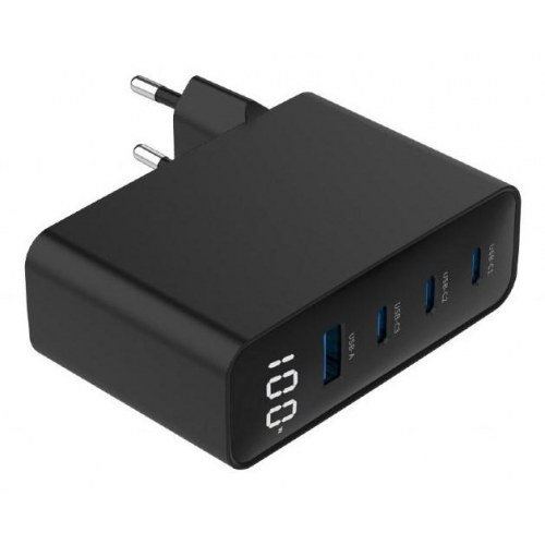USB oplader 100 W - Gembird, 3× USB‑C + USB‑A, hurtig opladning, sort