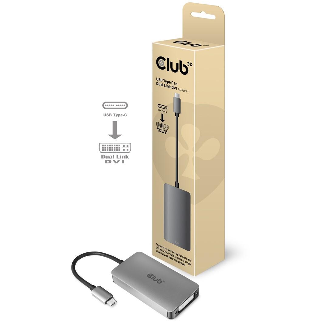 USB-C til Dual Link DVI-D aktiv adapter - Club 3D billede