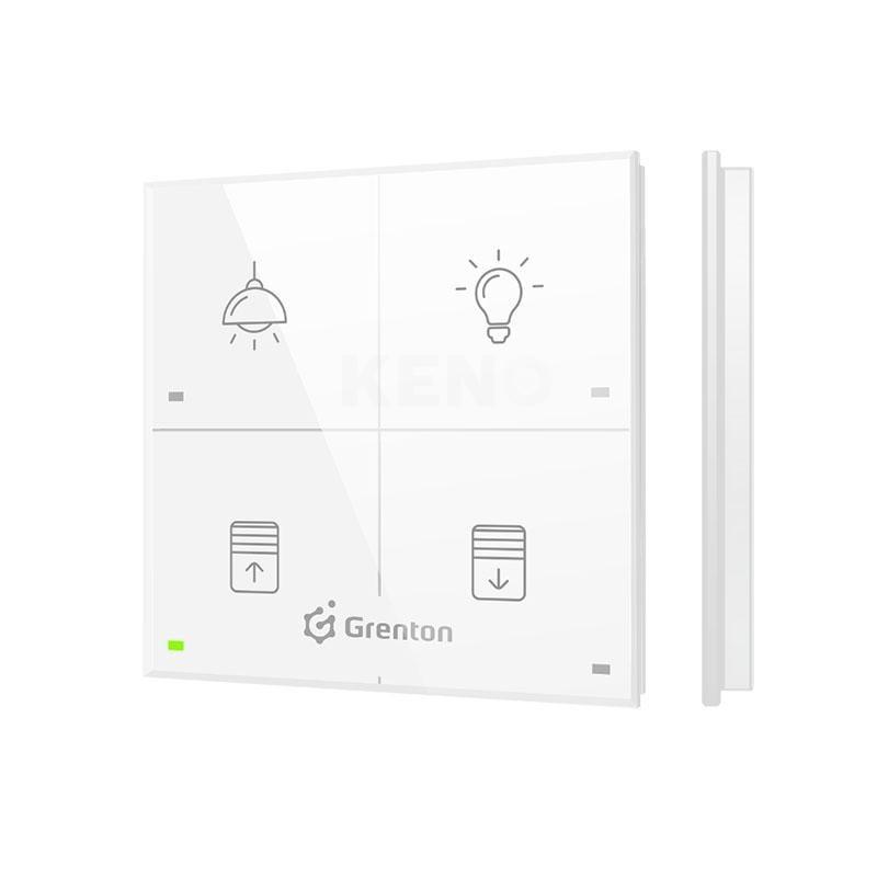 Smart home touchpanel Grenton - 4 touchfelter, TF-Bus, hvid glasfront billede