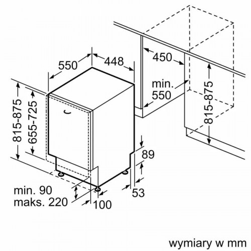 Opvaskemaskine til indbygning Bosch SPV4EMX61E (45 cm)