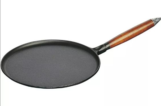 Pandekagepande støbejern 28 cm - ZWILLING STAUB med træhåndtag