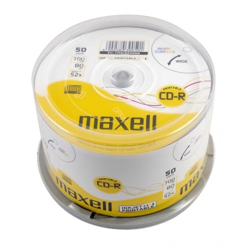 CD-R skiver 700 MB 80 min 52x - Maxell (50-pack) billede