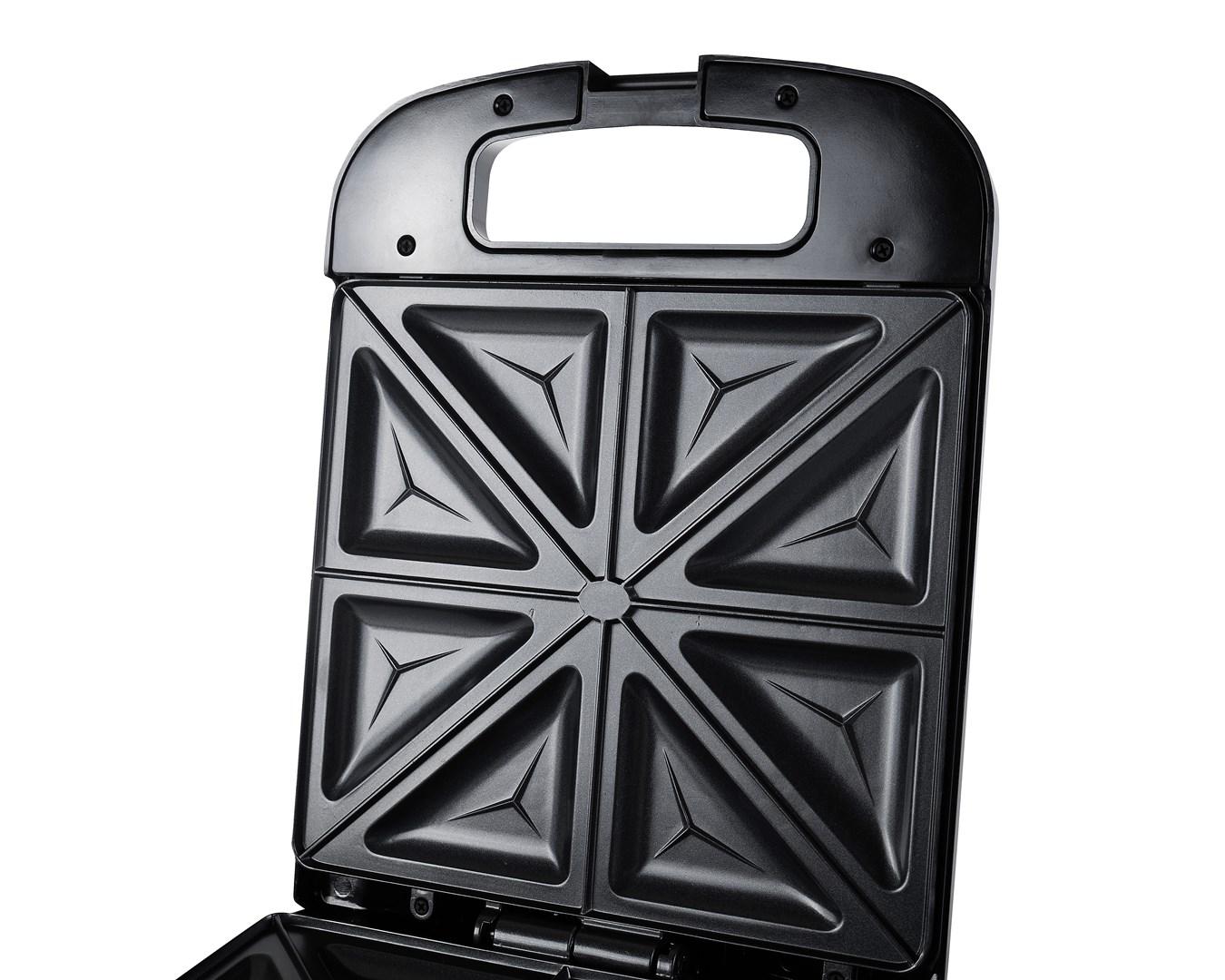 Sandwichtoaster Adler AD 3055 – 4 toast, 2.000 W, sort
