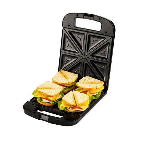Sandwichtoaster Adler AD 3055 – 4 toast, 2.000 W, sort