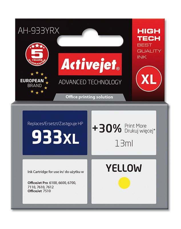 Blækpatron til HP 933XL gul - Activejet Premium 13 ml