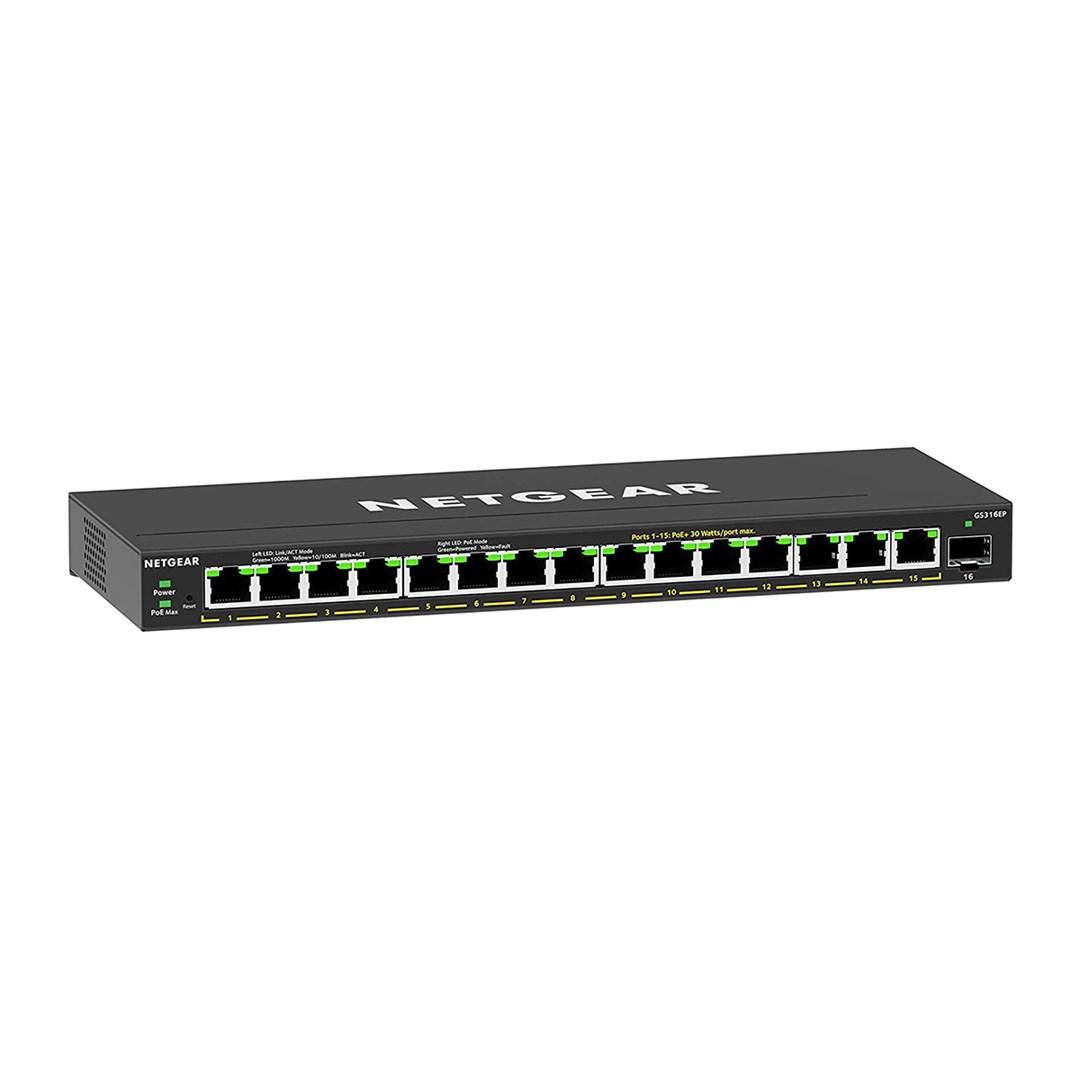 Gigabit switch NETGEAR GS316EP - 16-ports, PoE, Managed