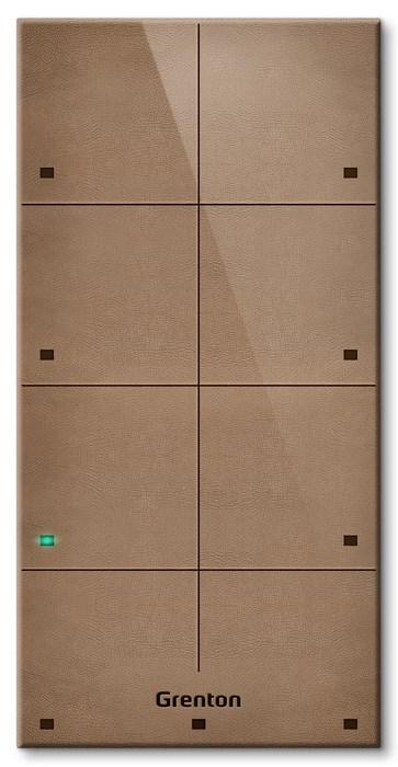 Smart home touchpanel Grenton - 8 berøringsfelter, TF-Bus, front i naturlæder (bronze)