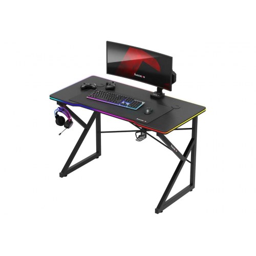 Gamingbord Huzaro Hero 1.7 RGB – sort, 120×60 cm